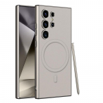 Originaalnahast S24Ultra S25Ultra telefoni&uuml;mbris Samsung Galaxy S23 S24 S25 Ultra jaoks, magnetiline, juhtmevaba, nahatunnetusega, kaitsev &uuml;mbris For Galaxy S25 Ultra&Only Case (No Pen)