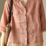 Naiste kevadsuvi pluss-suuruses V-kaelusega &uuml;hev&auml;rviline Literary kardigan, tikitud s&auml;rk, splicing Design Sense &otilde;huke pluus XS