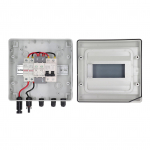 P&auml;ikesepaneelide &uuml;henduskarp 2 stringi 15A kaitsmega Piksekaitse IP65 &Uuml;henduskarp Eeljuhtmestatud M C kaabliga