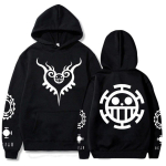 Fashion Anime One Piece Hoodie Lahtine Unisex Hoodie Law Printing Pullover Pikad varrukad S must