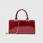 Patentnahast Kerge Luksuslik K&auml;ekott Metallketi Kaunistusega Kuulsuste V&auml;ike L&otilde;hnaga &Otilde;la- v&otilde;i Crossbody Kott Vanemlikku H&otilde;nguga T&ouml;&ouml;le K&auml;ivitamise Kott fuksia