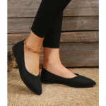 Stretch Knit Ballet Flats Naiste Loafers Kevadel hingav v&otilde;rgust lamedad kingad Baleriin Mokassiinid Tavalised terava ninaga paadikingad 35 punane