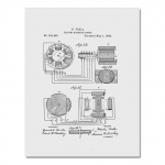 Nikola Tesla Motor Patent Blueprint Vintage plakatid ja v&auml;ljatr&uuml;kid Kunstiteos Magnetmootoriga seinakunst L&otilde;uendimaal Kingitus Kodukaunistus Ilma raamita 21*30cm