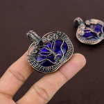 Tree Of Life Blue Labradorite Handmade Copper Wire Wrap Pendant 2 r8e91