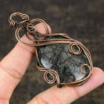 Black Rutile Handmade Copper Wire Wrap Jewelry Pendant 3.39 l8c95