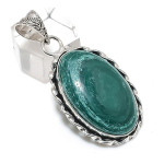 Malachite Handmade 925 Sterling Silver Jewelry Pendant 2.01 t3i64