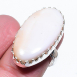 Pink Opal Handmade 925 Sterling Silver Gift Jewelry Ring Size 6 o4e71