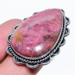 Rhodonite Handmade 925 Sterling Silver Jewelry Ring Size 7 r8v93