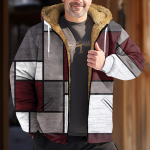 Meeste retroprinteriga jakk Meeste kevadine ja s&uuml;gisene vabaaja trendi lukuga kapuutsiga jakk XXXXXXXL punane