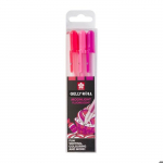 Stylos &agrave; encre gel Sakura Gelly Roll - Moonlight Fluorescent - Rouge, Rose, Rose - Portefeuille de 3