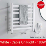 180W 220V Vannitoatarvikud Elektriline Soojendusega R&auml;tikuhoidja Roostevaba Teras Steriliseeriv Nutikas R&auml;tikukuivati Left valge