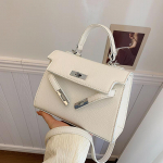 K&auml;ekott Naiste Mood &Uuml;he &Otilde;laga Ristkeha V&auml;ike Ruudukujuline Kott valge