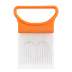 Viilutage sibulad vaevata selle v&auml;rvilise sibulal&otilde;ikuri k&ouml;&ouml;giga roostevabast terasest kartulikr&otilde;psude sibulahoidjaga assi hakkimiseks roheline