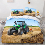 Laste traktori tekikate Poiste tekikate komplekt Traktori voodipesu komplekt Veoauto p&otilde;llut&ouml;&ouml;riistade k&auml;ru Tekikate komplekt 3D-tr&uuml;kk 70x133cm gray