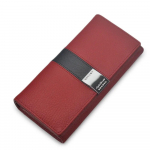 Ehtsast nahast naiste rahakott Disainer Naiste m&uuml;ndikotid ID-kaardi hoidik Naiste raha Sidurkotid Naiste k&auml;ekotid 18.5*9*3.5cm burgundiapunane