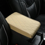 Wave Embroider PU nahast auto k&auml;etugi matt keskkonsool k&auml;etoe kaitse padi auto k&auml;etued hoiukasti kattepadi Leather&Four Seasons beež