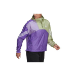 Adidas Colorblock Logo Triip Spordiklassika Kapuutsiga Jakk Naiste &Uuml;ler&otilde;ivad Lilla H48581 L