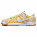 Nike Dunk Low Kollane ruuduline naiste tossud Vivid-Sulfur Valge Kumm-Helepruun DZ2777-700 37.5