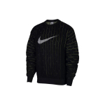 Nike Tikitud Logo Rohelise Triibuga &Uuml;mmarguse Kaelusega Dressipluus Unisex Topid Must CJ0807-010 S