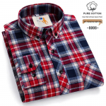 Meeste &Uuml;lisuur Flanell Ruuduline S&auml;rk - Puhas Puuvill, Pikkade Varrukatega, Vabaaja Mood S&uuml;giseks ja Talveks 44