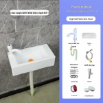 Kompaktne seinale paigaldatav ristk&uuml;likukujuline kraanikauss v&auml;ikestesse ruumidesse