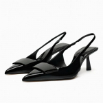 Moodsad luksuslikud disainer-slingback-mules-kontsad naistele Seksikad terava ninaga lakknahast peenikese kontsaga sandaalid Mugavad elegantsed kontori kingad 35
