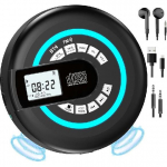 Kaasaskantav CD-m&auml;ngija k&otilde;lariga Bluetooth Disman, FM-saatja, vahelej&auml;tmise kaitse, k&otilde;rvaklapid, toetab AUX/USB, LCD-ekraan RGB valgus