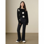 JZ Annacoco Sequin Polka Dot Alpaca Wool Knit Sweater L