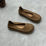 Moodsad AIYUQI Naiste Lamedad Kingad Retro Ehtne Nahk Naiste Tantsukingad Libisemisvastased 2025 Kevad Uued Slip-on Naiste Kingad 35 khaki