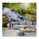 Loodusmaastik, juga 3D seinamaalingud p&auml;ikesepaiste metsa tapeet magamistoas elutoa diivani taustakujundus 200 cm(W) x 140 cm(H)