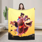 Donkey Kongi m&auml;ngu tekid Flaneell Suurep&auml;rane soe visketekk voodikatteks Suvi 30x40in