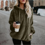 S&uuml;gistalvised kapuutsid, pikkade varrukatega soe mantel Pullover Push Turtlene kaelusega T&otilde;mblukuga Kaelus Naiste kohevad lahtised kapuutsiga &uuml;ler&otilde;ivad 5XL armee roheline v&auml;rv