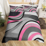Homewish Hall Roosa Abstraktne Ombre Tekikoti Komplekt, Ruudu Ringi Geomeetria Voodipesu Komplekt, Teismeline Laps Laps T&auml;iskasvanu Voodikomplekt UK C 120x150cm 2pcs&set