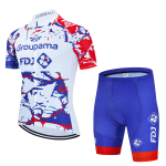 2024 Groupama FDJ TDF Jalgrattas&auml;rgi Komplektid Pariis L&uuml;hikeste Varrukatega Kiiresti Kuivav Maillot Ciclismo V&otilde;idus&otilde;idu Jalgrattariided S