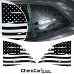 2pcs Rear Window Trim Cover Stickers For Dodge Challenger 2008 up n flag