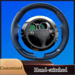 ized Leather Hand-stitched Steering Wheel Cover For Kia K5 Optima Cee'd Ceed Forte Cerato (AU) 2018 purple Thread