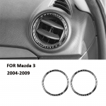 For Mazda 3 2004-2009 Accessories Carbon Fiber Car trument Panel Left Right Air Outlet Vent Ring Frame Decoration Sticker must