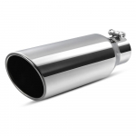 2.5 inlet Exhaust Tips 2.5 to 4 inch Exhaust Tip 12 Long Stainless Steel Universal Exhaust Tail Tip for 2.5 Outside Tailpipe Sliver