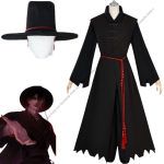 Demon Hunters K-Pop Saja Boys Abby Baby M&uuml;steerium Romantika Meeste Grupp Cosplay Kost&uuml;&uuml;m Parukas Halloween Must &Uuml;likond M&uuml;ts Meestele Poistele M black