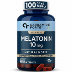 Carbamide Forte Melatoniin 10 mg Magamistugevus rahulikuks s&uuml;gavaks uneks 100 taimset tabletti