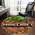 Minecrafti logoga Tooli alus &Uuml;mar vaip-Kontorivaip, Masinpestav, Libisemisvastane, Sobib elutubadesse, Magamistubadesse 120cm black