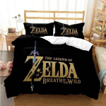 Multikas Zelda Seeria Voodipesukomplekt Tekikott Voodikomplekt Tekikott Padjap&uuml;&uuml;r Tekk Kuningas Kuninganna Poisid T&auml;iskasvanud Voodipesukomplekt AU Single(140*210cm)3pcs