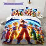 Son Goku mustriga voodipesu, Tekikomplekt Tekikate Padjap&uuml;&uuml;r Kodu S&uuml;nnip&auml;evakingitus (1 * tekikott + 2 * padjap&uuml;&uuml;ri, ilma s&uuml;damikuta) 135x200cm