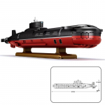 2895 tk Taifuuni klassi allveelaeva ehitusklotsid 1:250 skaala Type 941 Shark allveelaeva mudelklotsid Lastele hariv DIY m&auml;nguasi Kingitused