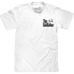 Tee Luv Meeste The Godfather T-s&auml;rk - Esi- ja tagak&uuml;ljeprindiga maffiafilmi T-s&auml;rk S valge