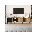 Meuble TV - MUVOE - 180 cm - Marron - Pour t&eacute;l&eacute;viseurs jusqu'&agrave; 80 pouces - Gestion des c&acirc;bles pruun