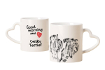 Cesky Terrier, Czech Terrier, Bohemian Terrier - cup with a dog, adorable cup with a heart-shaped handle, universal gift from the Art-Dog brand valge
