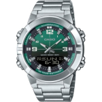 CASIO 50 meetrit veekindel kvartsliikumisega k&auml;ekell Unisex Roheline sihverplaat AMW-870DA-3AV Green Dial