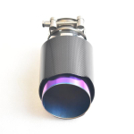 RE 1pcs carbon fiber tail throat stainless steel muffler with smooth surface and purple inner liner for car modification IN76-OUT89MM gray