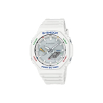 CASIO Unisex vedelkristall/analoog topeltn&auml;iduga seeria H&otilde;bedane kell GA-B2100FC-7A GA-B2100FC-7A Silver Dial white